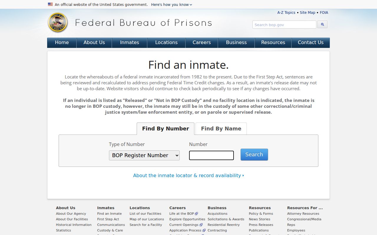 San Juan County criminal history research through the federal inmate locator