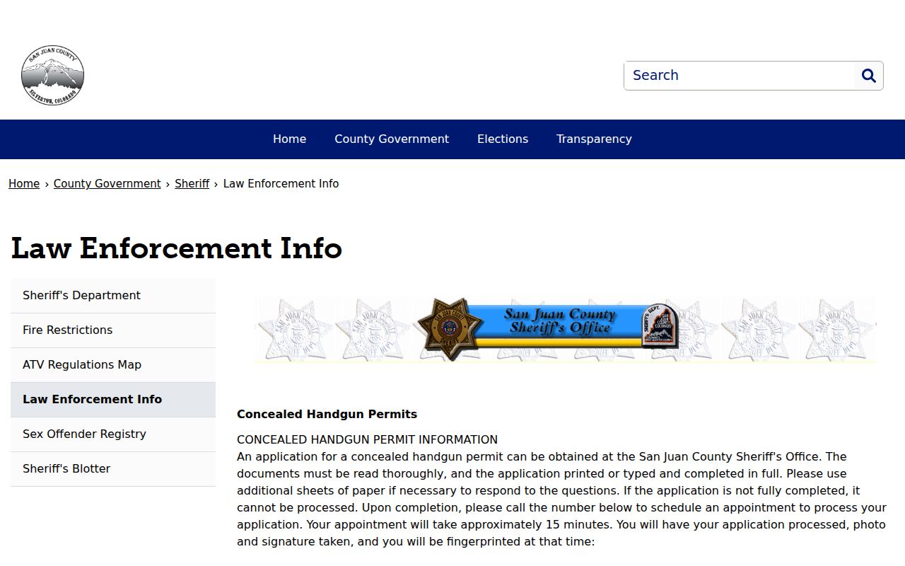 San Juan County arrest lookup law enforcement office information
