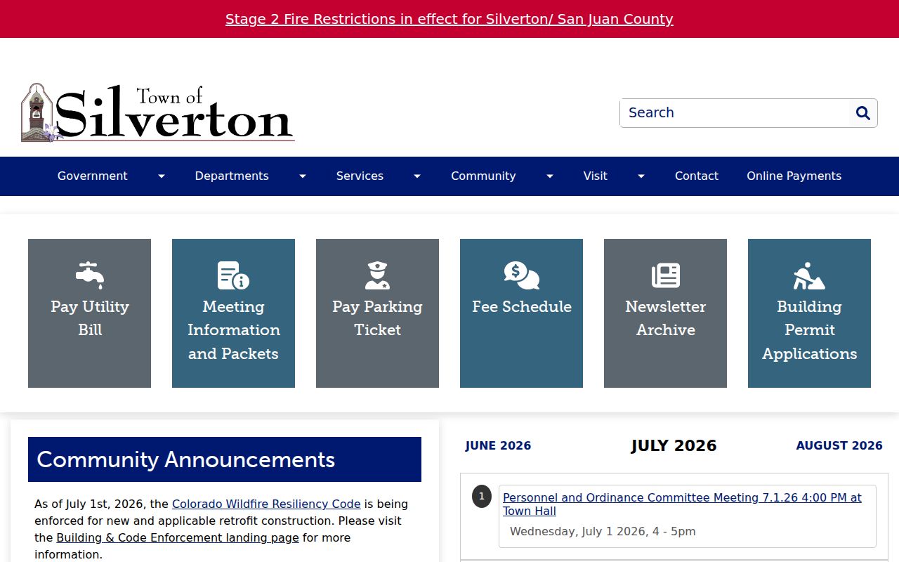 Silverton Town Hall and local criminal records government channel